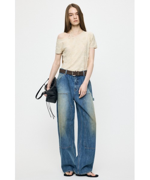 MOUSSY(マウジー)の「FLORAL JACQUARD CUT トップス(Tシャツ/カットソー・レディース・オレンジ/ブラック/オフホワイト・FREE)」の12枚目の写真
