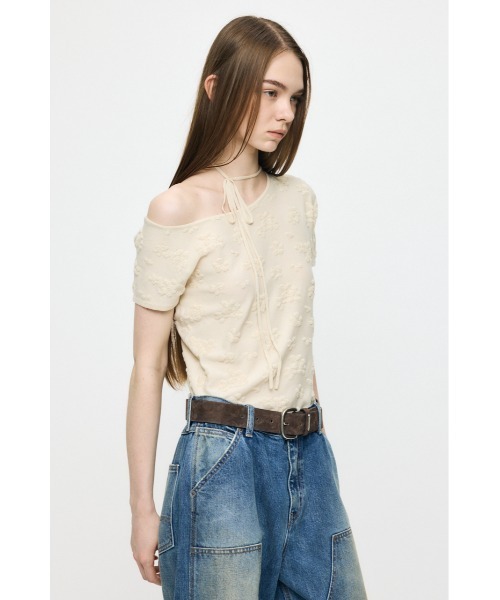 MOUSSY(マウジー)の「FLORAL JACQUARD CUT トップス(Tシャツ/カットソー・レディース・オレンジ/ブラック/オフホワイト・FREE)」の14枚目の写真