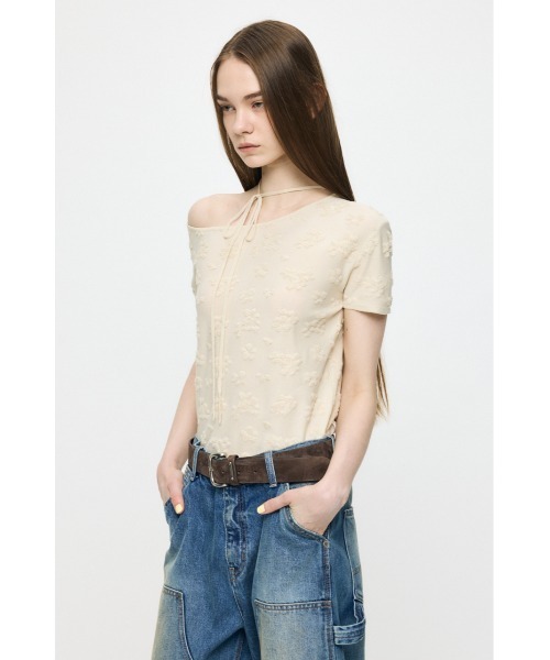 MOUSSY(マウジー)の「FLORAL JACQUARD CUT トップス(Tシャツ/カットソー・レディース・オレンジ/ブラック/オフホワイト・FREE)」の15枚目の写真