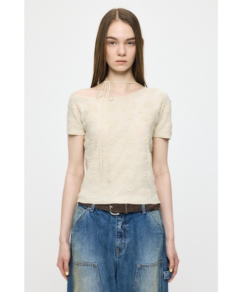 MOUSSY(マウジー)の「FLORAL JACQUARD CUT トップス(Tシャツ/カットソー・レディース・オレンジ/ブラック/オフホワイト・FREE)」の16枚目の写真