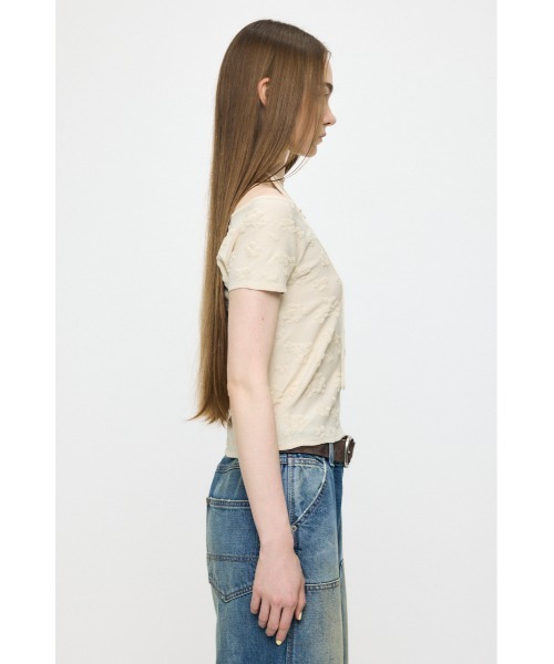 MOUSSY(マウジー)の「FLORAL JACQUARD CUT トップス(Tシャツ/カットソー・レディース・オレンジ/ブラック/オフホワイト・FREE)」の19枚目の写真