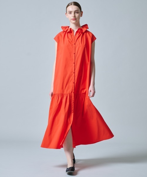 DOUBLE STANDARD CLOTHING(ダブルスタンダードクロージング)の「タイプライターフリルネックワンピース(ワンピース・レディース・レッド/ブラック・36/38)」の14枚目の写真