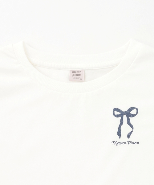 mezzo piano Junior（メゾピアノジュニア）の「コード刺しゅうメッシュTシャツ×【接触冷感】Tシャツセット（Tシャツ/カットソー・キッズ・ブラック/アイボリー・L:160cm/M:150cm/S:140cm）」の5枚目の写真