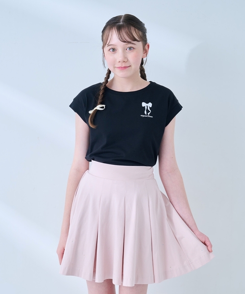 mezzo piano Junior（メゾピアノジュニア）の「コード刺しゅうメッシュTシャツ×【接触冷感】Tシャツセット（Tシャツ/カットソー・キッズ・ブラック/アイボリー・L:160cm/M:150cm/S:140cm）」の16枚目の写真