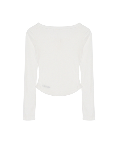 NICK&NICOLE(ニックアンドニコール)の「SOFT BUTTON SLIM TOP_IVORY(Tシャツ/カットソー・レディース・その他・FREE)」の5枚目の写真