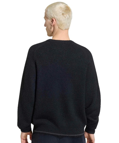 adidas(アディダス)の「adidas 3 STRIPES FLUFFY KNIT CREW / アディダス 3 ストライプス フラッフィー ニット クルー(ニット/セーター・メンズ・ブラック・S/M/L/XL/XXL)」の8枚目の写真