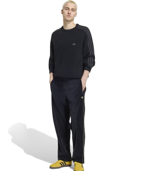 adidas(アディダス)の「adidas 3 STRIPES FLUFFY KNIT CREW / アディダス 3 ストライプス フラッフィー ニット クルー(ニット/セーター・メンズ・ブラック・S/M/L/XL/XXL)」の9枚目の写真