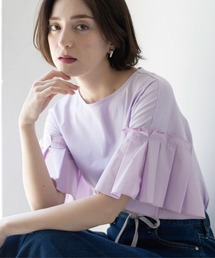 OPAQUE.CLIP（オペークドットクリップ）の「【接触冷感】タックスリーブカットソー《洗濯機OK》（Tシャツ/カットソー）」