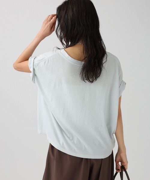 BABYLONE（バビロン）の「ガーメントダイTEE（Tシャツ/カットソー・レディース・サックスブルー/ピンク/カーキ/ホワイト・フリー）」の8枚目の写真