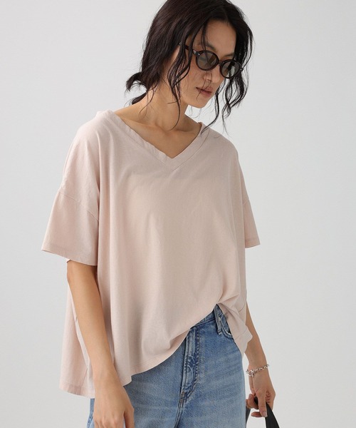 BABYLONE（バビロン）の「ガーメントダイTEE（Tシャツ/カットソー・レディース・サックスブルー/ピンク/カーキ/ホワイト・フリー）」の22枚目の写真