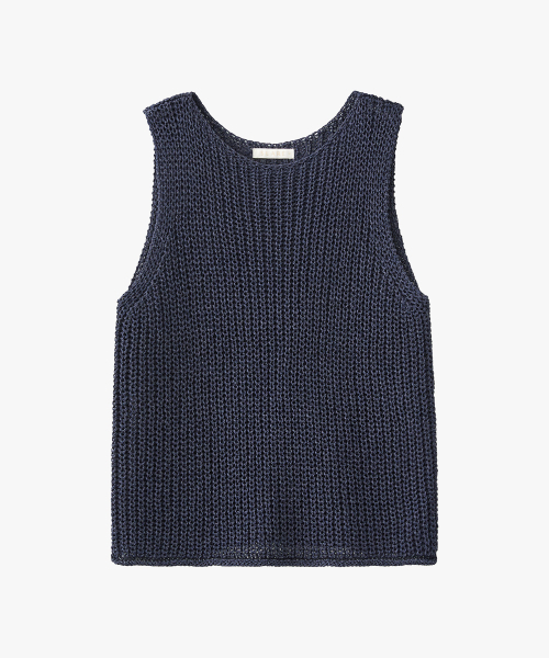 SUARE WOMEN（スアレウーマン）の「(ウィメンズ)ペーパーコットンベストネイビー（Tシャツ/カットソー・レディース・ネイビー・SMALL/MEDIUM）」の2枚目の写真