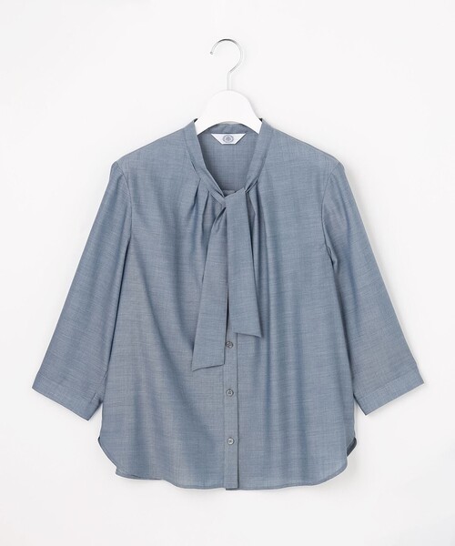 J.PRESS（ジェイプレス）の「【シーンレスに活躍】ウォッシャブルキュプラツイル ボウタイ ブラウス（シャツ/ブラウス・レディース・ブルー系/パープル系1/ダークブラウン系1/ブラック系3・T13/T15）」の18枚目の写真