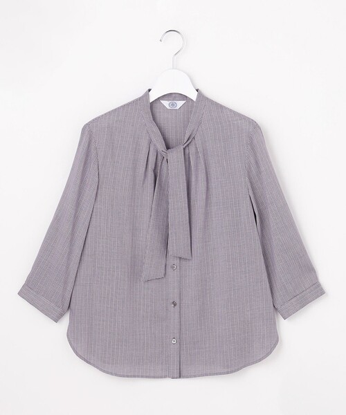 J.PRESS（ジェイプレス）の「【シーンレスに活躍】ウォッシャブルキュプラツイル ボウタイ ブラウス（シャツ/ブラウス・レディース・ブルー系/パープル系1/ダークブラウン系1/ブラック系3・T13/T15）」の19枚目の写真