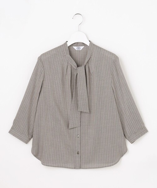 J.PRESS（ジェイプレス）の「【シーンレスに活躍】ウォッシャブルキュプラツイル ボウタイ ブラウス（シャツ/ブラウス・レディース・ブルー系/パープル系1/ダークブラウン系1/ブラック系3・T13/T15）」の21枚目の写真