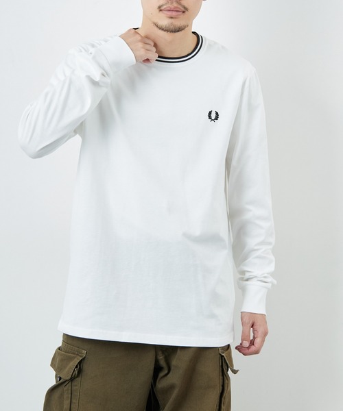 FRED PERRY（フレッドペリー）の「[FRED PERRY/フレッドペリー] ツインティップライン ロングスリーブTシャツ M9602（Tシャツ/カットソー・レディース・ホワイト・M/S/L）」の12枚目の写真