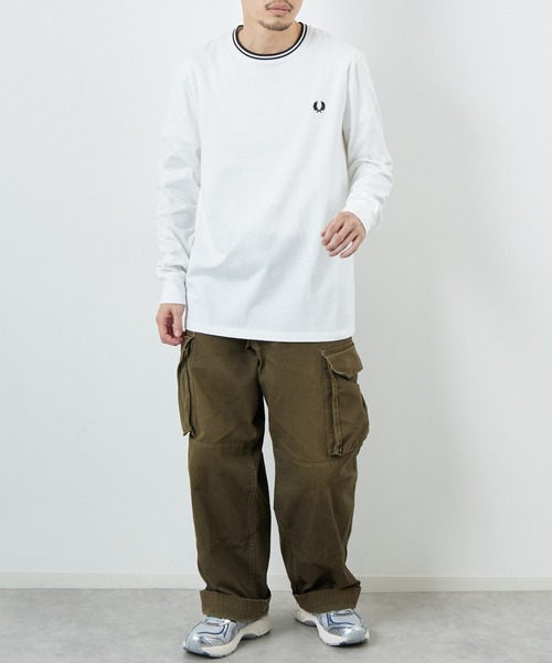 FRED PERRY（フレッドペリー）の「[FRED PERRY/フレッドペリー] ツインティップライン ロングスリーブTシャツ M9602（Tシャツ/カットソー・レディース・ホワイト・M/S/L）」の15枚目の写真