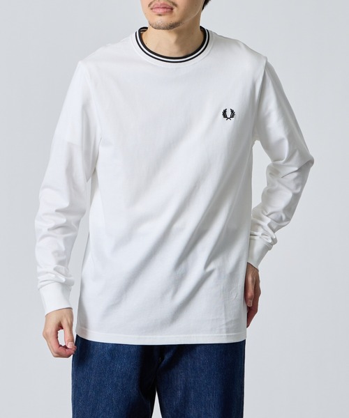 FRED PERRY（フレッドペリー）の「[FRED PERRY/フレッドペリー] ツインティップライン ロングスリーブTシャツ M9602（Tシャツ/カットソー・レディース・ホワイト・M/S/L）」の4枚目の写真