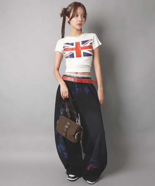 SPINNS（スピンズ）の「半袖ピタTシャツ/ユニオンジャック/ストリート女子（Tシャツ/カットソー・レディース・ネイビー/グレー/ブラック/オフホワイト・ONESIZE）」の21枚目の写真