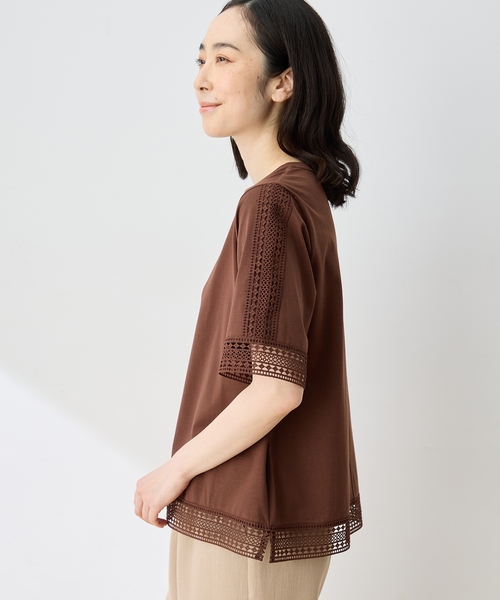 DECOY SINCE 1981(デコイシンスイチキュウハチイチ)の「ひやさらプレミアムレース Tシャツ(Tシャツ/カットソー・レディース・ブルー/ネイビー/ブラウン・LL/M/4L/3L/L)」の4枚目の写真
