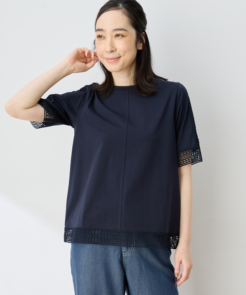 DECOY SINCE 1981(デコイシンスイチキュウハチイチ)の「ひやさらプレミアムレース Tシャツ(Tシャツ/カットソー・レディース・ブルー/ネイビー/ブラウン・LL/M/4L/3L/L)」の6枚目の写真