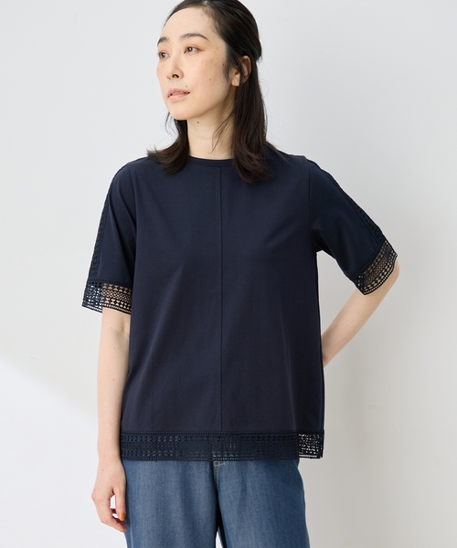 DECOY SINCE 1981(デコイシンスイチキュウハチイチ)の「ひやさらプレミアムレース Tシャツ(Tシャツ/カットソー・レディース・ブルー/ネイビー/ブラウン・LL/M/4L/3L/L)」の1枚目の写真
