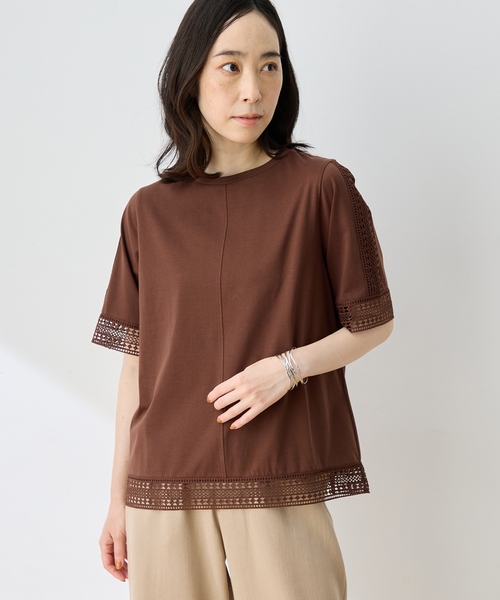 DECOY SINCE 1981(デコイシンスイチキュウハチイチ)の「ひやさらプレミアムレース Tシャツ(Tシャツ/カットソー・レディース・ブルー/ネイビー/ブラウン・LL/M/4L/3L/L)」の2枚目の写真