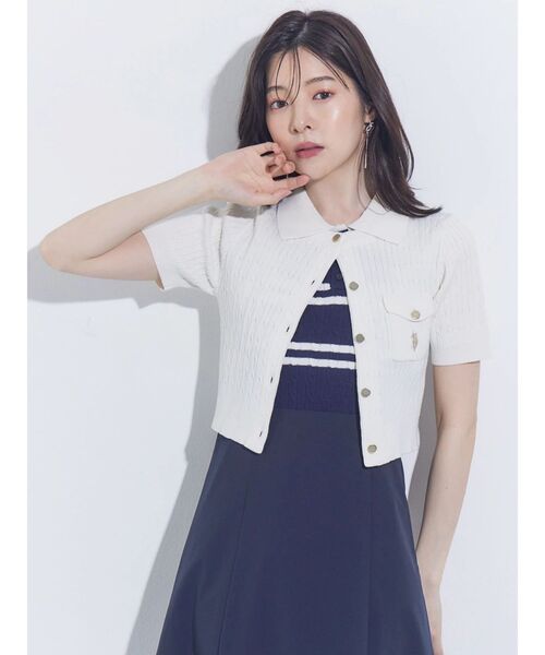 MERCURYDUO(マーキュリーデュオ)の「U.S. POLO ASSN.別注ケーブルノースリポロドッキングワンピース(ワンピース・レディース・チャコールグレー/ブラック/ネイビー・FREE)」の11枚目の写真