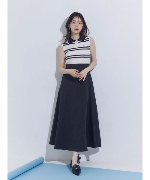 MERCURYDUO(マーキュリーデュオ)の「U.S. POLO ASSN.別注ケーブルノースリポロドッキングワンピース(ワンピース・レディース・チャコールグレー/ブラック/ネイビー・FREE)」の17枚目の写真