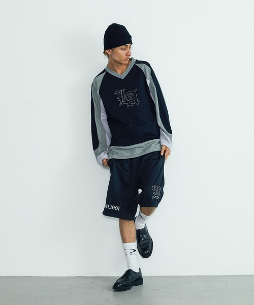XLARGE(エクストララージ)の「LA FOOTBALL L/S SHIRT(Tシャツ/カットソー・メンズ・ブラック/ネイビー/グリーン・S/M/L/XL)」の6枚目の写真