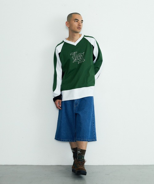 XLARGE(エクストララージ)の「LA FOOTBALL L/S SHIRT(Tシャツ/カットソー・メンズ・ブラック/ネイビー/グリーン・S/M/L/XL)」の8枚目の写真