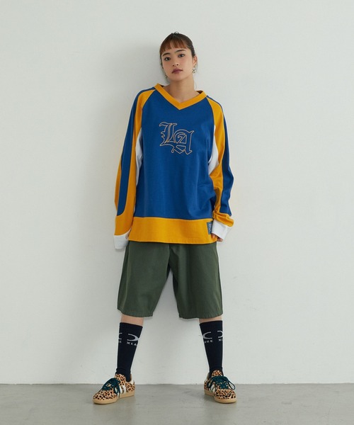 XLARGE(エクストララージ)の「LA FOOTBALL L/S SHIRT(Tシャツ/カットソー・メンズ・ブラック/ネイビー/グリーン・S/M/L/XL)」の10枚目の写真