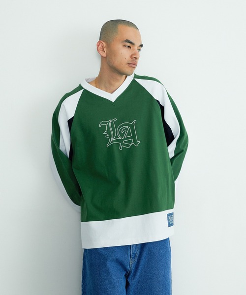 XLARGE(エクストララージ)の「LA FOOTBALL L/S SHIRT(Tシャツ/カットソー・メンズ・ブラック/ネイビー/グリーン・S/M/L/XL)」の15枚目の写真