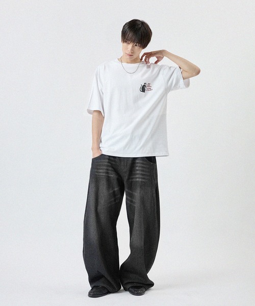 MSG（エムエスジー）の「ペイントロゴプリントTシャツ（Tシャツ/カットソー・メンズ・ホワイト/ブラック・M/L）」の8枚目の写真