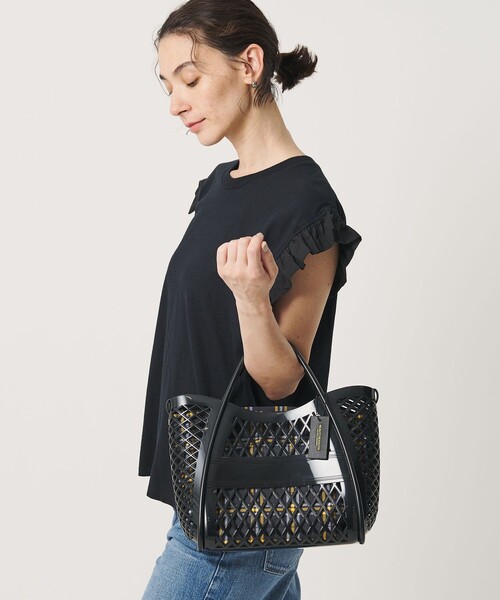 BEAUTY&YOUTH UNITED ARROWS（ビューティーアンドユースユナイテッドアローズ）の「PVC ダイヤモンドカット トートバッグ（トートバッグ・レディース・その他1/ブラック・FREE）」の4枚目の写真