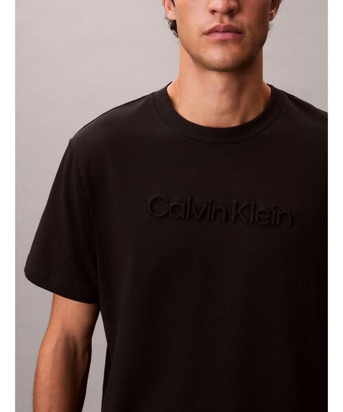 Calvin Klein(カルバン・クライン)の「Tシャツ - ソリッドカラーロゴTシャツ(Tシャツ/カットソー・メンズ・ホワイト/ライトイエロー/ブラック・M/S/L/XL)」の1枚目の写真