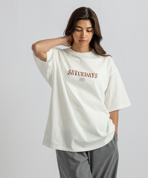Saturdays NYC(サタデーズ ニューヨークシティ )の「Ripples Relaxed SS Tee(Tシャツ/カットソー・メンズ・ダークブラウン/ミント/ホワイト/ブラック・S/XL/M/L)」の17枚目の写真