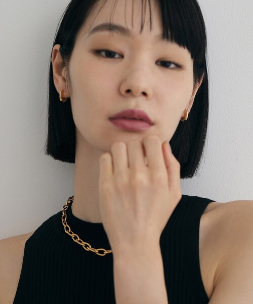 COCOSHNIK ONKITSCH（ココシュニックオンキッチュ）の「シルバー ハギーフープ フラットサークルピアスGP（ピアス（両耳用）・レディース・クリア・00）」の7枚目の写真