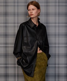 Vegan Leather Overshirt/ヴィーガンレザーオーバーシャツ