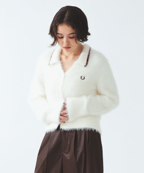 FRED PERRY(フレッドペリー)の「【別注】FRED PERRY / フラッフィー ニット カーディガン(カーディガン/ボレロ・レディース・ピンク系その他/ホワイト系その他/ブラウン系その他・10)」の7枚目の写真