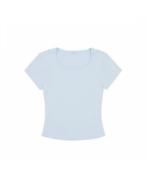 WベーシックスクエアネックTシャツ (3colors)