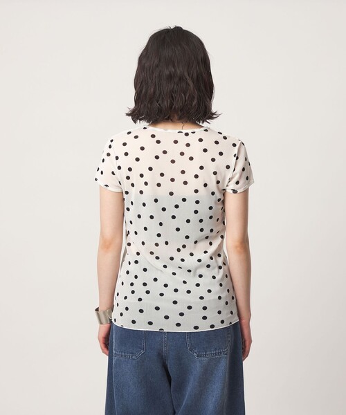 CITEN(シテン)の「<CITEN>シアードットキャップスリーブトップ(Tシャツ/カットソー・レディース・ブラック/ホワイト・フリー)」の10枚目の写真