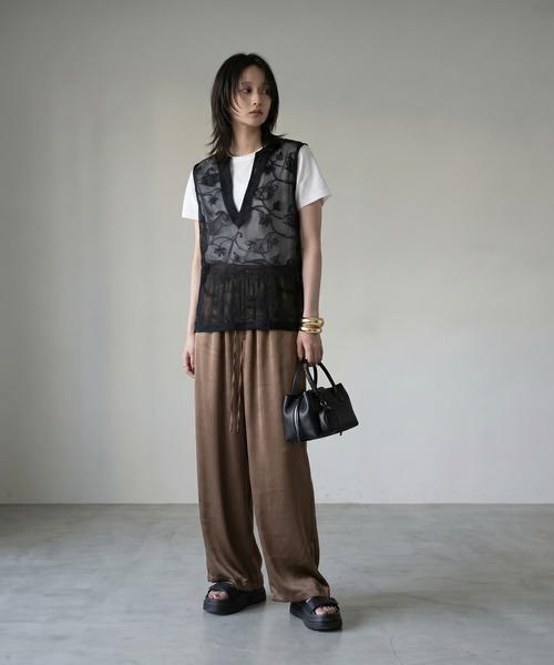 STYLE DELI(スタイルデリ)の「【BLK001】レースノースリプルオーバー(ベスト・レディース・ブラック・FREE)」の14枚目の写真