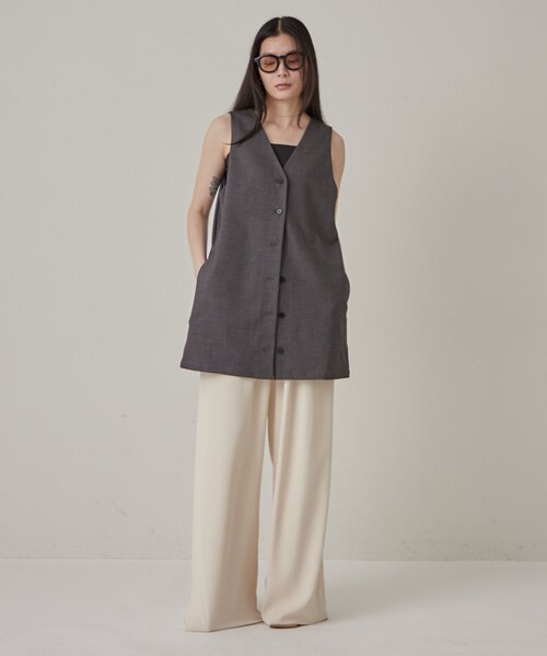 Omekashi(オメカシ)の「≪期間限定10%OFF≫【前後2WAY/ポケット付き】2WAYベスト(ベスト・レディース・ベージュ/グレー・FREE)」の11枚目の写真
