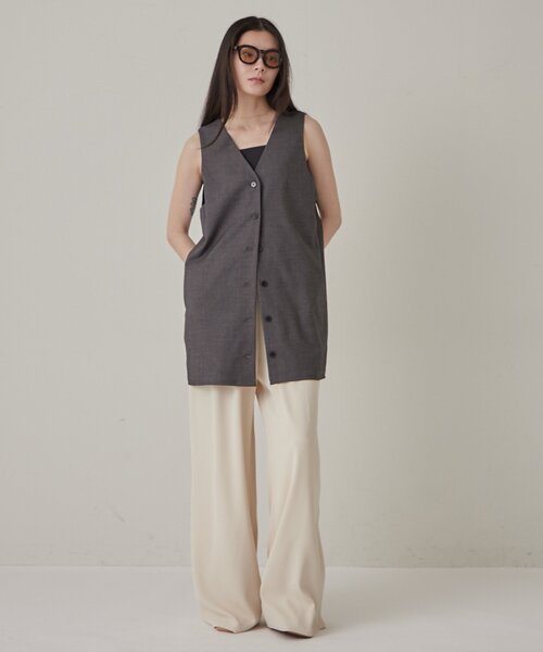 Omekashi(オメカシ)の「≪期間限定10%OFF≫【前後2WAY/ポケット付き】2WAYベスト(ベスト・レディース・ベージュ/グレー・FREE)」の17枚目の写真