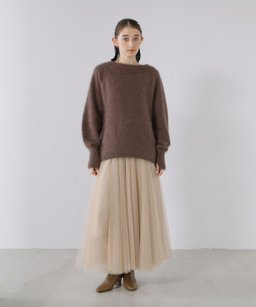 La TOTALITE(ラトータリテ)の「【洗える】CHOKLATE PARIS /チョコレートパリ チュールロングスカート(スカート・レディース・ベージュ/チャコールグレー・FREE)」の11枚目の写真