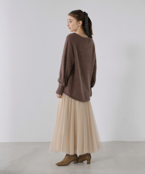 La TOTALITE(ラトータリテ)の「【洗える】CHOKLATE PARIS /チョコレートパリ チュールロングスカート(スカート・レディース・ベージュ/チャコールグレー・FREE)」の12枚目の写真