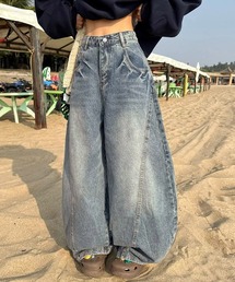 ヴィンテージライクカーブワイドデニムパンツ