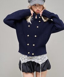 【26AW LOOK掲載品番】ヘリテージWボタンニット