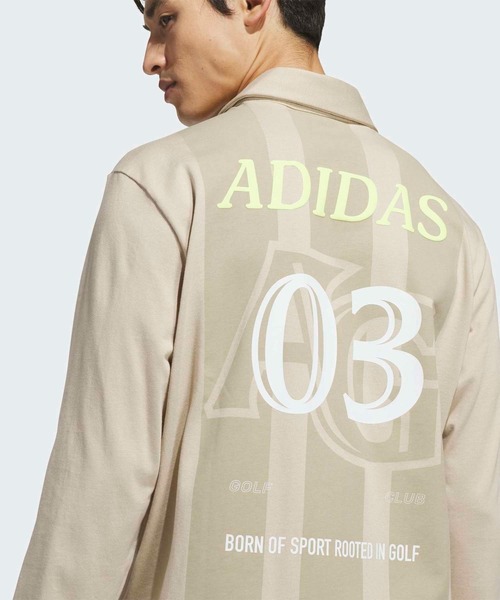 adidas(アディダス)の「グラフィック 長袖 ポロシャツ【adidas Golf/アディダスゴルフ】(ポロシャツ・メンズ・ベージュ・X-LARGE/SMALL/MEDIUM/LARGE/3XL/XX-LARGE)」の3枚目の写真