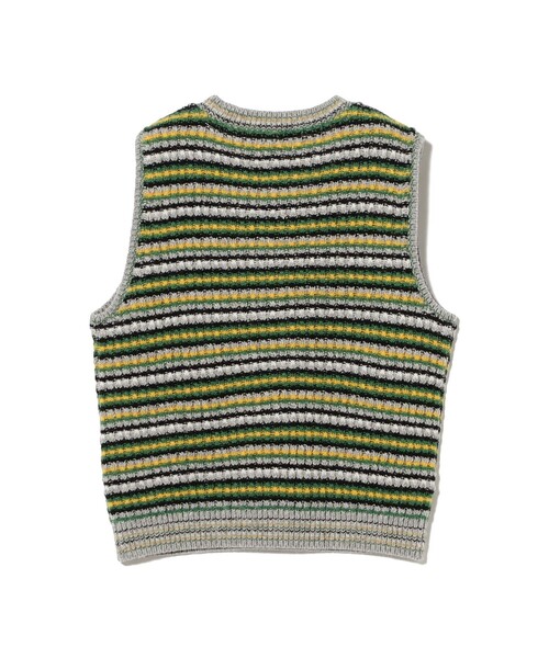 fennica(フェニカ)の「〈WOMEN〉COOHEM / LAMBS COTTON BORDER KNIT VEST(ベスト・レディース・グレー・ONE SIZE)」の6枚目の写真